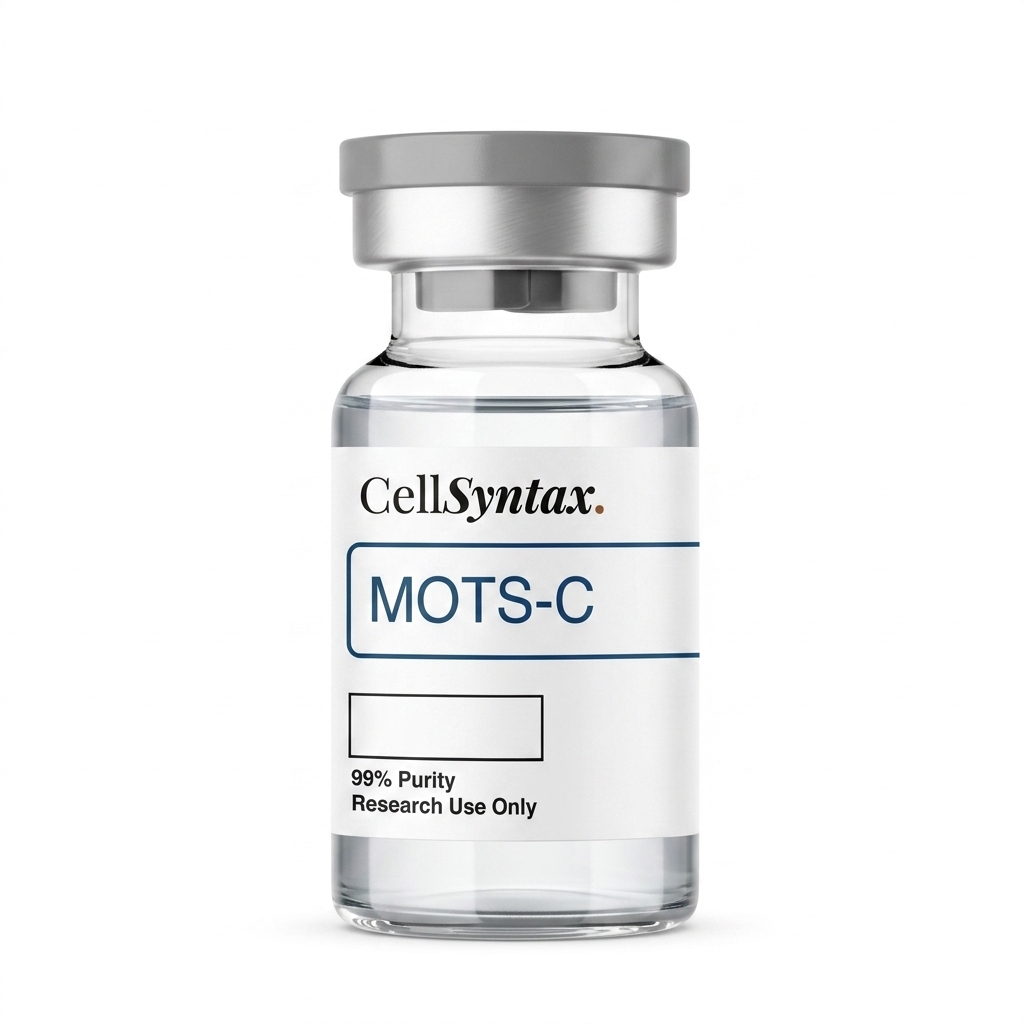 CellSyntax MOTS-C vial with dark gray cap